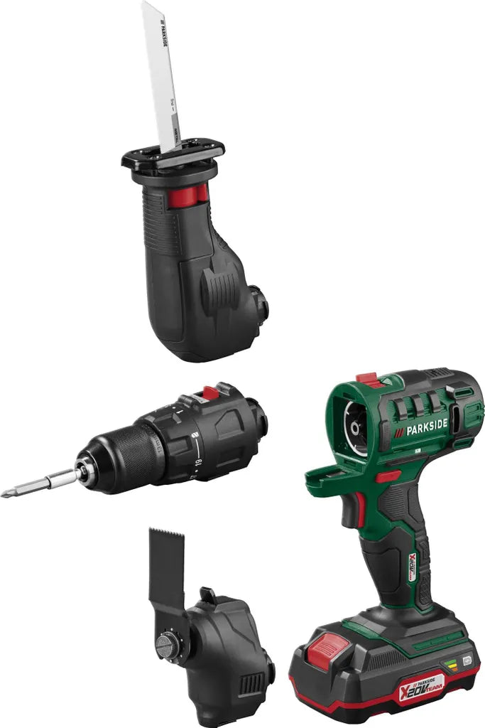 Parkside Kombigerät Akku 3in1 Starterset 20V PKGA 20-Li C2 mit Akku&Ladegerät