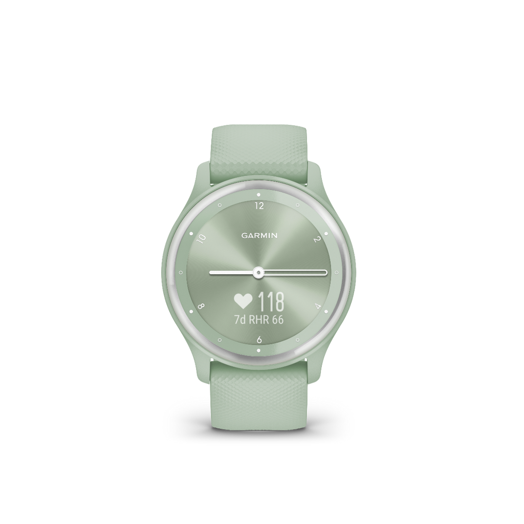 Garmin Vivomove Sport Cool Mint with Silver Accents (010-02566-03)